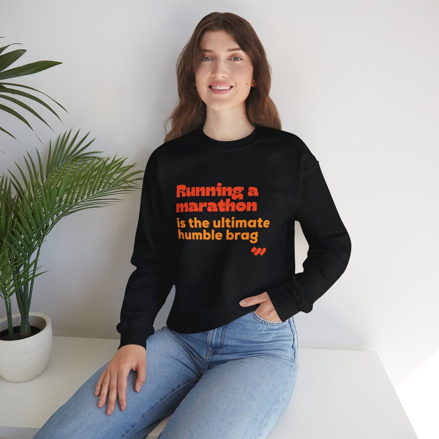 Running a Marathon Crewneck Sweatshirt - Unisex