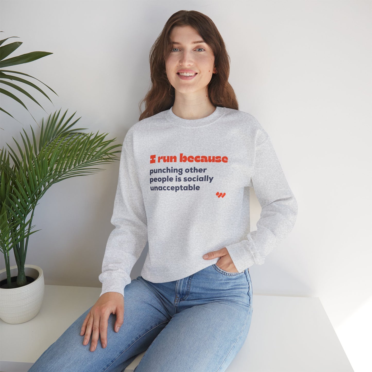 I Run Because Crewneck Sweatshirt - Unisex