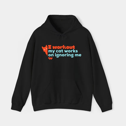 My cat works on ignoring me - Hoodie - Unisex