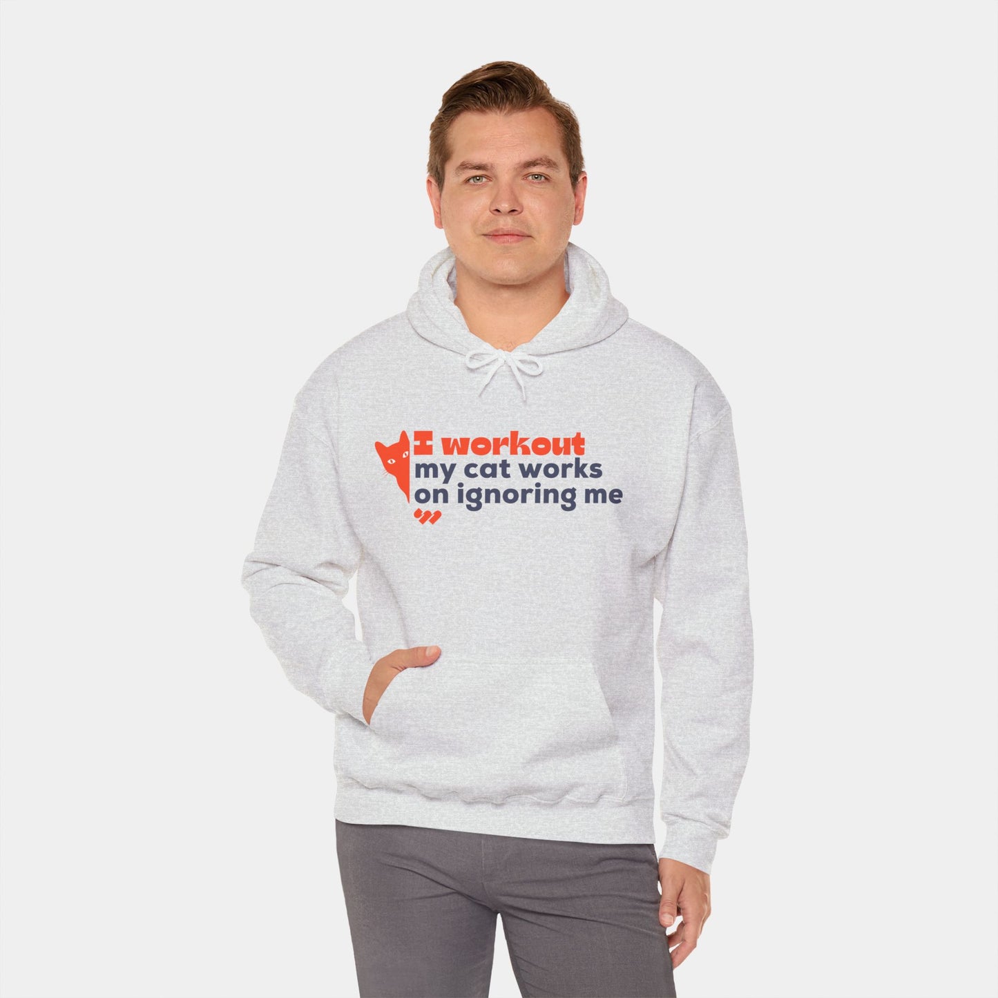 My cat works on ignoring me - Hoodie - Unisex