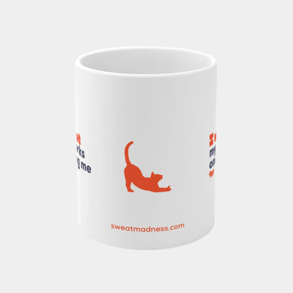 My cat works on ignoring me - Mug 11oz