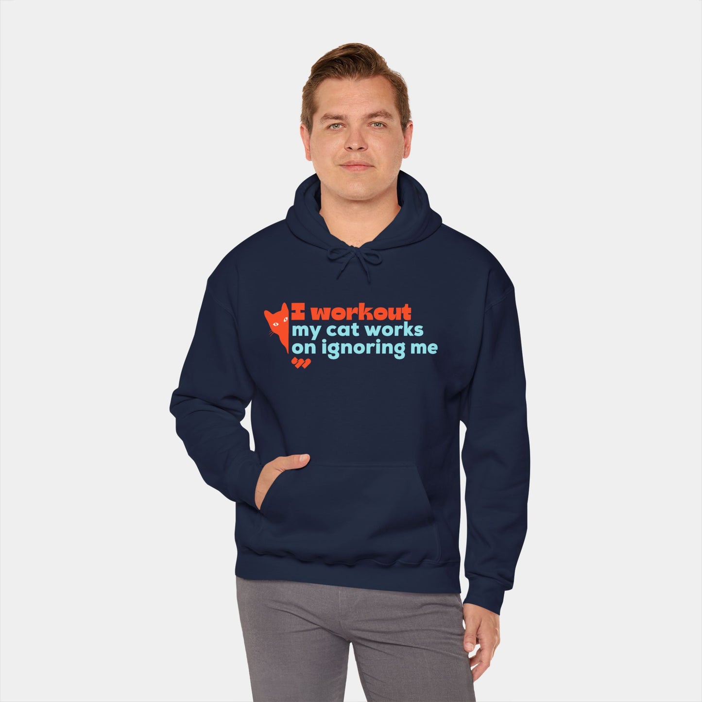 My cat works on ignoring me - Hoodie - Unisex